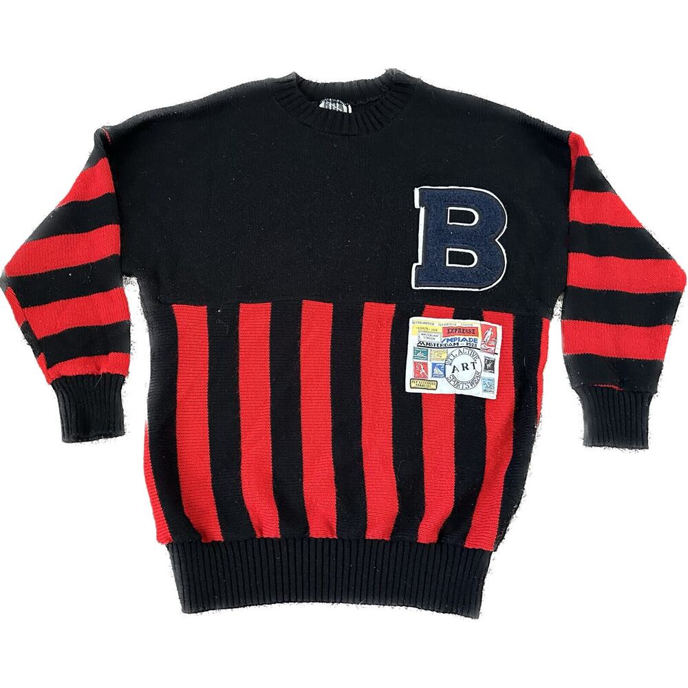 Vintage Olympics Netherlands Amsterdam 1928 Knit Sweater Adult Large USA Made